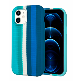 Dual Layer Serrated Case - RAINBOW GREEN for iPhone 12 / 12 Pro (Only Ground Shipping)