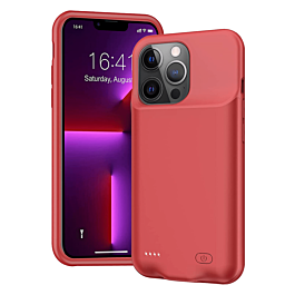 Soft Rubber Slim Charging Case (7000 mAh) for iPhone 13 Pro (RED) (Only Ground Shipping)