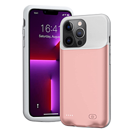 Soft Rubber Slim Charging Case (7000 mAh) for iPhone 13 Pro Max (ROSE GOLD) (Only Ground Shipping)