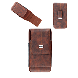 7.2inch Vertical PU Leather Universal Wallet Pouch with Belt Clip and Card Slots - BROWN (Only Ground Shipping)