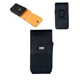 EVO 6" Vertical Leather Pouch - BLACK (Only Ground Shipping)