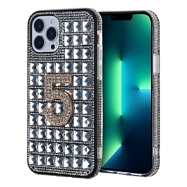 Crystal Stones Case with Five Adornment - CLEAR for iPhone 8P / 7P (Only Ground Shipping)