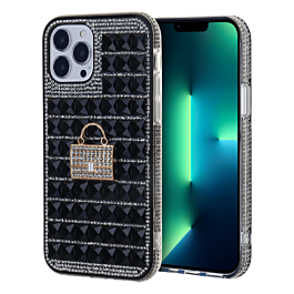 Crystal Stones Case with Five Adornment - BLACK for iPhone 8P / 7P (Only Ground Shipping)