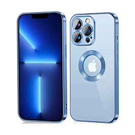 Shiny Wireless Charging Clear Case - BLUE for iPhone 14 (Only Ground Shipping)