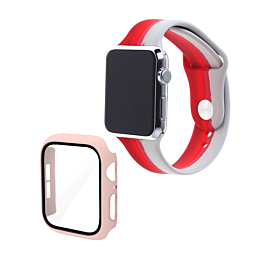 iWatch 42mm Rainbow Silicone Soft Band & Bumper Case with Tempered Glass - 2 (Only Ground Shipping)