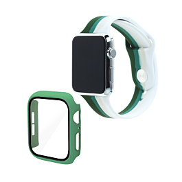 iWatch 38mm Rainbow Silicone Soft Band & Bumper Case with Tempered Glass - 4 (Only Ground Shipping)