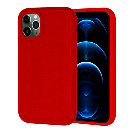 Dual Layer Serrated Case - RED for iPhone 12 Pro Max (Only Ground Shipping)