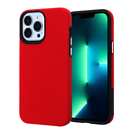 iPhone 13 Mini Shock Absorption Protective Dual Layer Case - RED (Only Ground Shipping)