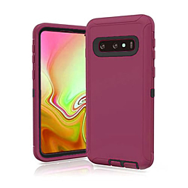 Heavy Duty Case for Galaxy S10+ (MAROON & BLACK) (Only Ground Shipping)