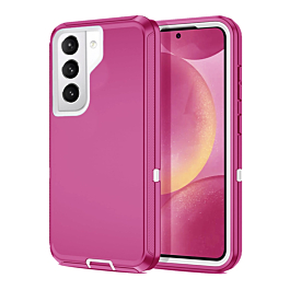 Heavy Duty Case for Galaxy S21 FE (HOT PINK & WHITE) (Only Ground Shipping)