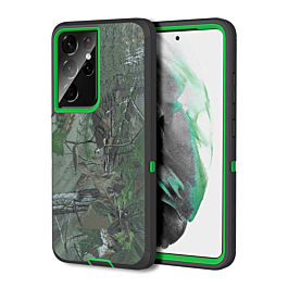 Heavy Duty Case for Galaxy S21 Ultra (CAMO GREEN) (Only Ground Shipping)