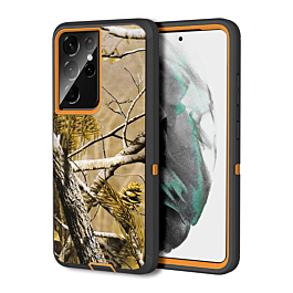 Heavy Duty Case for Galaxy S21 Ultra (CAMO ORANGE) (Only Ground Shipping)