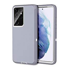 Heavy Duty Case for Galaxy S21 Ultra (DARK GRAY & WHITE) (Only Ground Shipping)