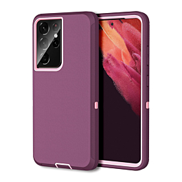 Heavy Duty Case for Galaxy S21 Ultra (MAROON & PINK) (Only Ground Shipping)