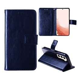 Galaxy S22 Ultra Leather Wallet Case with Card Slot - DARK BLUE (Only Ground Shipping)
