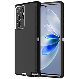Heavy Duty Case for Galaxy S22 Ultra (BLACK & WHITE) (Only Ground Shipping)
