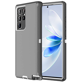 Heavy Duty Case for Galaxy S22 Ultra (DARK GRAY & WHITE) (Only Ground Shipping)
