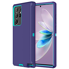 Heavy Duty Case for Galaxy S22 Ultra (PURPLE & TEAL) (Only Ground Shipping)