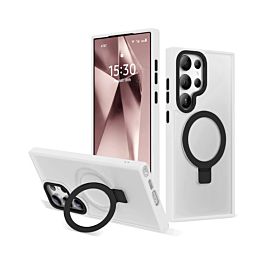 Carbon Wireless Charging Case with Ring Stand - CLEAR for Galaxy S22 Ultra (Only Ground Shipping)