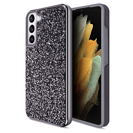 Galaxy S23 Bling Diamond Crystal Dual Layer Case - BLACK (Only Ground Shipping)
