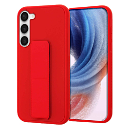 Galaxy S23 Hand Strap Vertical Magnetic Kickstand Case - RED (Only Ground Shipping)
