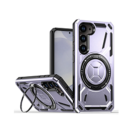Full-Body Rugged Shockproof Case with Built-in Ring Holder - PURPLE for Galaxy S23 (Only Ground Shipping)
