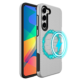 Galaxy S23 Plus Wireless Charger Dual Layer Case - SILVER (Only Ground Shipping)