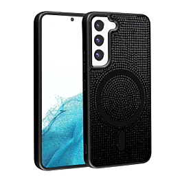 Wireless Charging Bling Diamond Crystal Case - BLACK for Galaxy S23 (Only Ground Shipping)