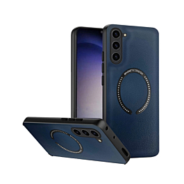 Galaxy S23 FE Leather Design Wireless Charging Case - NAVY BLUE (Only Ground Shipping)