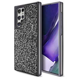 Galaxy S23 Ultra Bling Diamond Crystal Dual Layer Case - BLACK (Only Ground Shipping)