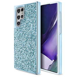 Galaxy S23 Ultra Bling Diamond Crystal Dual Layer Case - BLUE (Only Ground Shipping)