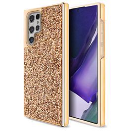 Galaxy S23 Ultra Bling Diamond Crystal Dual Layer Case - GOLD (Only Ground Shipping)