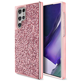 Galaxy S23 Ultra Bling Diamond Crystal Dual Layer Case - PINK (Only Ground Shipping)