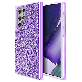 Galaxy S23 Ultra Bling Diamond Crystal Dual Layer Case - PURPLE (Only Ground Shipping)