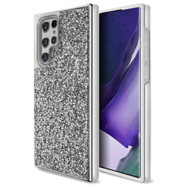 Galaxy S23 Ultra Bling Diamond Crystal Dual Layer Case - SILVER (Only Ground Shipping)