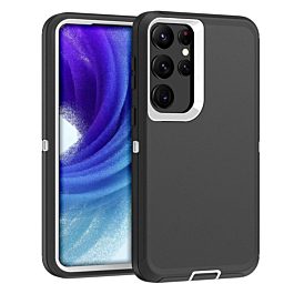 Heavy Duty Case for Galaxy S23 Ultra (BLACK & WHITE) (Only Ground Shipping)