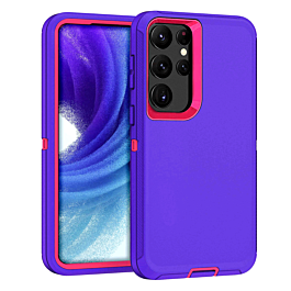 Heavy Duty Case for Galaxy S23 Ultra (DARK PURPLE & HOT PINK) (Only Ground Shipping)