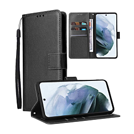 Galaxy S24 Ultra Leather Wallet Case with Card Slot - BLACK (Only Ground Shipping)