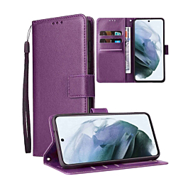 Leather Wallet Case with Card Slot - PURPLE for Galaxy S24 / S25 (Only Ground Shipping)