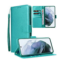 Leather Wallet Case with Card Slot - TEAL for Galaxy S24 / S25 (Only Ground Shipping)