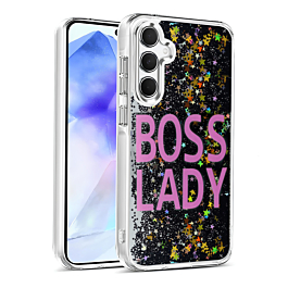 Liquid Quicksand Glitter Cover Case - BOSS LADY for Galaxy S24 / S25 (Only Ground Shipping)