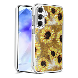 Liquid Quicksand Glitter Cover Case - SUNFLOWER for Galaxy S24 / S25 (Only Ground Shipping)