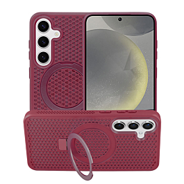 Heat Dissipation Case with Kickstand - WINE RED for Galaxy S24 / S25 (Only Ground Shipping)