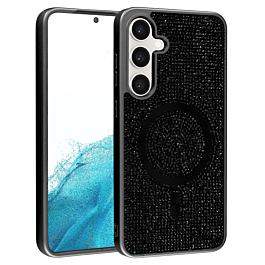 Wireless Charging Bling Diamond Crystal Case - BLACK for Galaxy S24 / S25 (Only Ground Shipping)