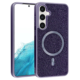 Wireless Charging Bling Diamond Crystal Case - PURPLE for Galaxy S24 / S25 (Only Ground Shipping)