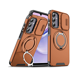 Rugged Magnetic Case with Ring Camera Cover - ORANGE for Galaxy S25 Plus (Only Ground Shipping)
