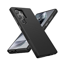 Shock Absorption Protective Dual Layer Case - BLACK for Galaxy S25 Ultra (Only Ground Shipping)