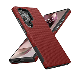 Shock Absorption Protective Dual Layer Case - RED for Galaxy S25 Ultra (Only Ground Shipping)