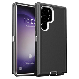 Heavy Duty Case for Galaxy S25 Ultra (BLACK & WHITE) (Only Ground Shipping)