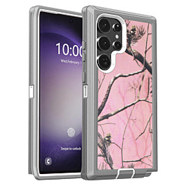 Heavy Duty Case for Galaxy S25 Ultra (CAMO PINK) (Only Ground Shipping)